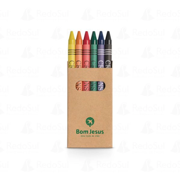 RD 51754-Caixa personalizado com 6 gizes de cera RD 51754-Caixa personalizado com 6 gizes de cera